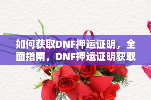 如何获取DNF押运证明，全面指南，DNF押运证明获取指南，全面解析