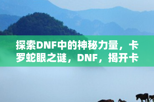 探索DNF中的神秘力量图片